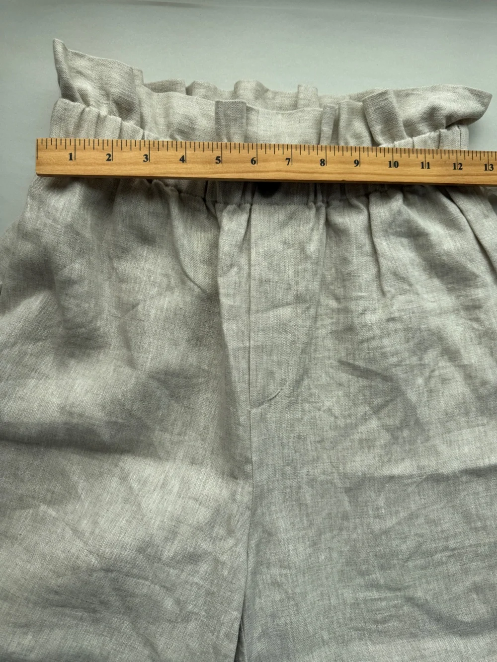 NWT Reformation Finn Linen Pants Oatmeal Beige High Rise Paperbag Wide Leg (4)